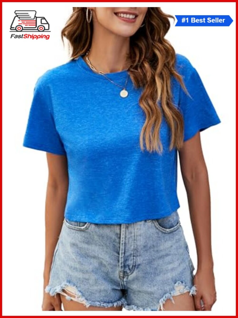 ✨ CHICGAL Womens Crop Top Short Sleeve Round Neck Loose Fit Summer Tee